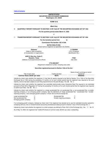 Vorschaubild Nutex Health 10-Q Quartalsbericht 2025 