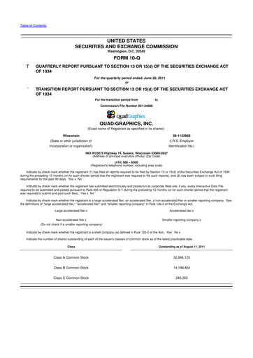 Thumbnail Quad 10-Q Quarterly Report FY2011 
