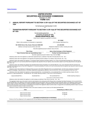 Thumbnail Quad 10-K Annual Report 2012