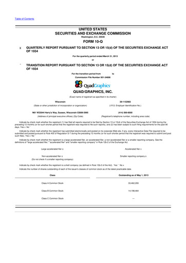 Thumbnail Quad 10-Q Quarterly Report FY2013 