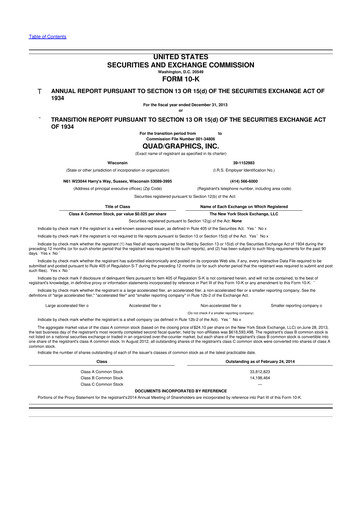 Thumbnail Quad 10-K Annual Report 2013