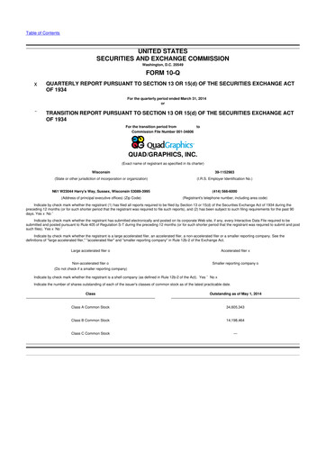 Thumbnail Quad 10-Q Quarterly Report FY2014 