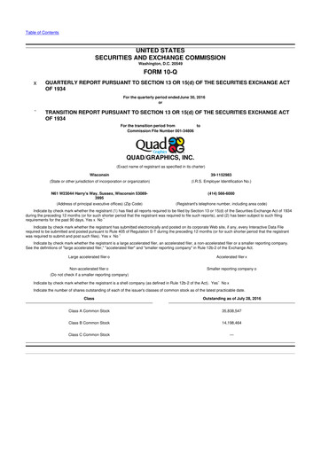 Thumbnail Quad 10-Q Quarterly Report FY2016 