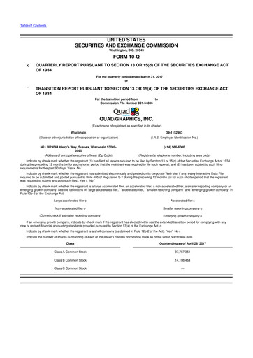 Thumbnail Quad 10-Q Quarterly Report FY2017 