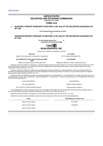 Thumbnail Quad 10-Q Quarterly Report FY2018 
