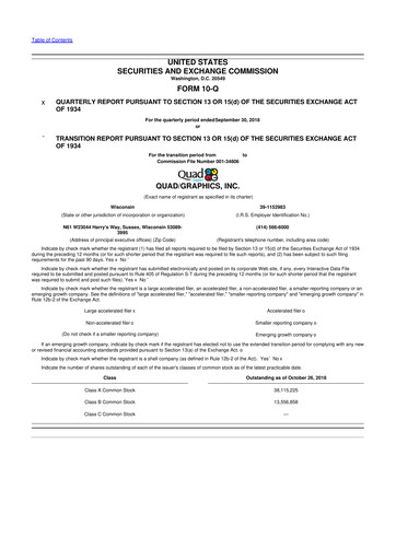 Thumbnail Quad 10-Q Quarterly Report FY2018 