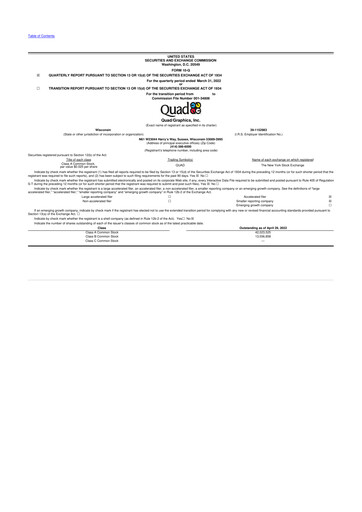 Thumbnail Quad 10-Q Quarterly Report FY2022 