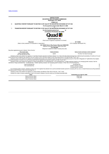 Thumbnail Quad 10-Q Quarterly Report FY 