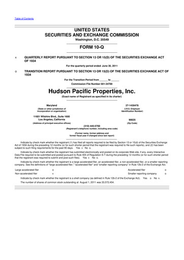 Thumbnail Hudson Pacific Properties
 10-Q Quarterly Report FY2011 