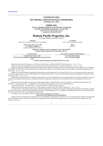 Miniature Hudson Pacific Properties
 10-K Rapport annuel 2011