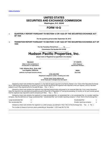 Thumbnail Hudson Pacific Properties
 10-Q Quarterly Report FY2013 