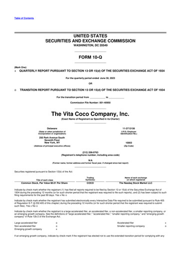 Thumbnail The Vita Coco Company 10-Q Quarterly Report FY2023 