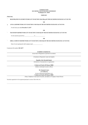 Thumbnail Scorpio Tankers
 20-F Annual Report 2017