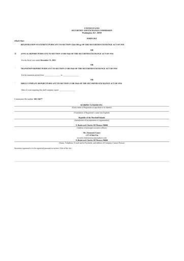 Thumbnail Scorpio Tankers
 20-F Annual Report 2021