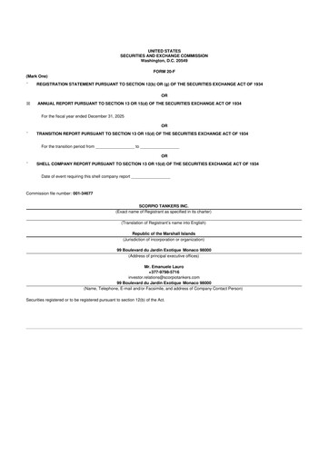 Thumbnail Scorpio Tankers
 20-F Annual Report 2025