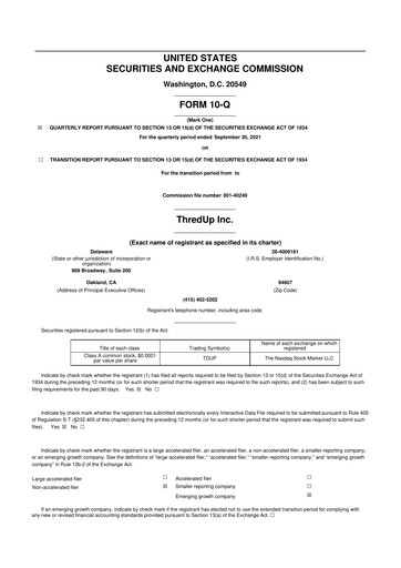 Thumbnail ThredUp 10-Q Quarterly Report FY2021 