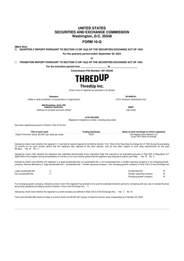 Thumbnail ThredUp 10-Q Quarterly Report FY2024 