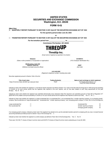 Thumbnail ThredUp 10-Q Quarterly Report FY2025 