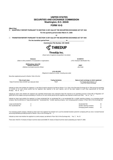Thumbnail ThredUp 10-Q Quarterly Report FY 