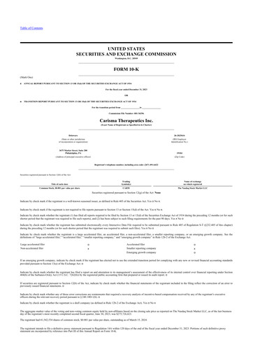 Thumbnail Carisma Therapeutics 10-K Annual Report 2023