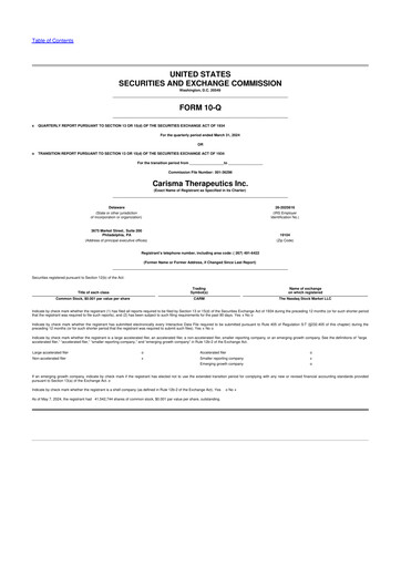 Thumbnail Carisma Therapeutics 10-Q Quarterly Report FY2024 