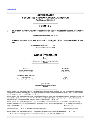 Thumbnail Chord Energy 10-Q Quarterly Report FY2015 