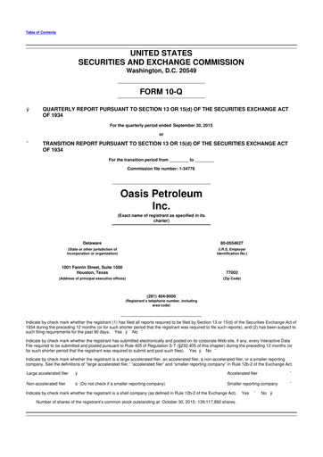 Thumbnail Chord Energy 10-Q Quarterly Report FY2015 