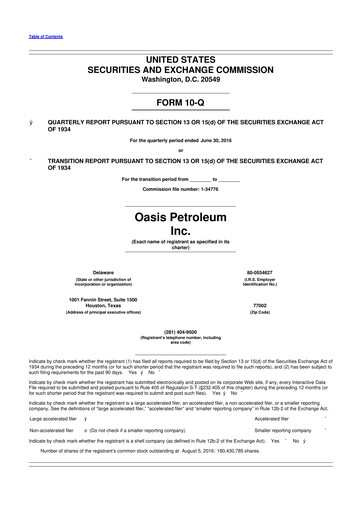 Thumbnail Chord Energy 10-Q Quarterly Report FY2016 