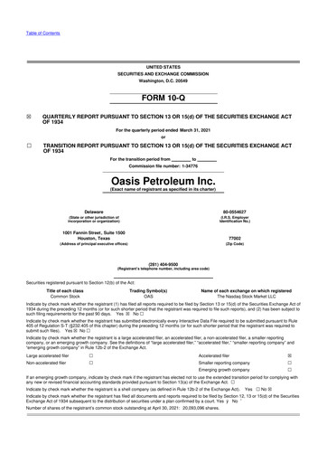 Thumbnail Chord Energy 10-Q Quarterly Report FY2021 