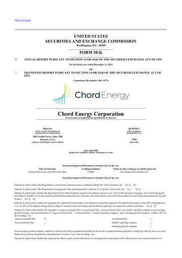 Thumbnail Chord Energy 10-K Annual Report 2024