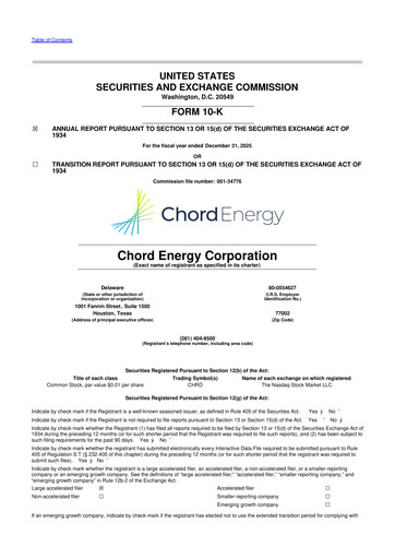 Thumbnail Chord Energy 10-K Annual Report 2025