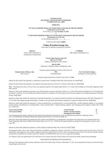 Thumbnail Vishay Precision Group
 10-K Annual Report 2021