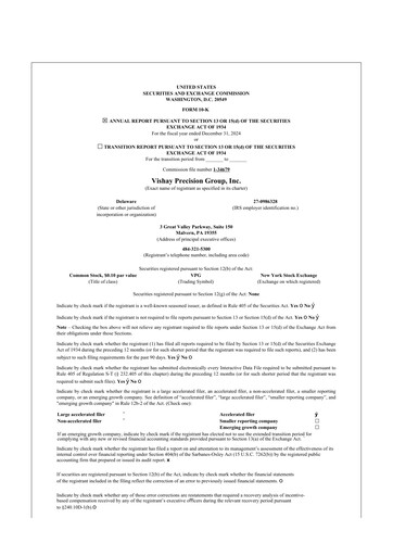 Thumbnail Vishay Precision Group
 10-K Annual Report 2024