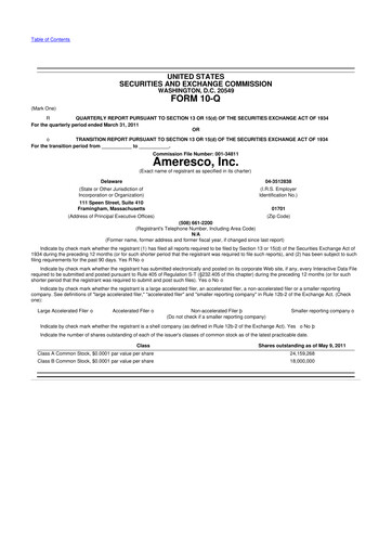 Thumbnail Ameresco
 10-Q Quarterly Report FY 