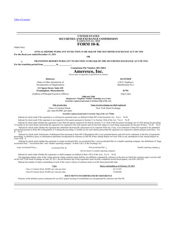 Thumbnail Ameresco
 10-K Annual Report 2011