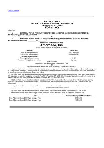 Thumbnail Ameresco
 10-Q Quarterly Report FY2016 