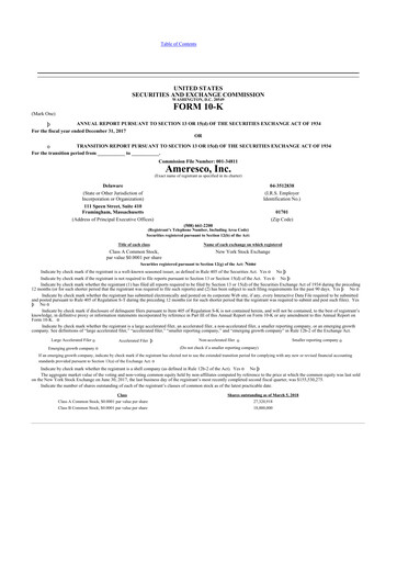 Thumbnail Ameresco
 10-K Annual Report 2017