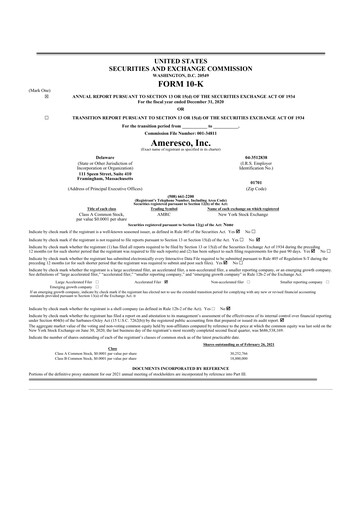 Thumbnail Ameresco
 10-K Annual Report 2020