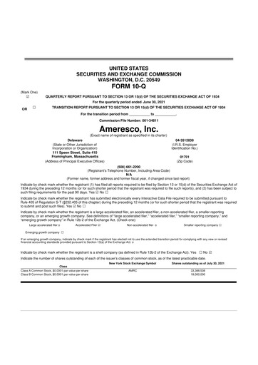 Thumbnail Ameresco
 10-Q Quarterly Report FY2021 