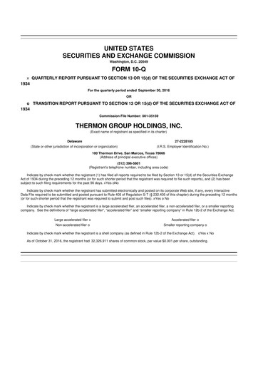 Miniature Thermon Group 10-Q Rapport trimestriel 2017 