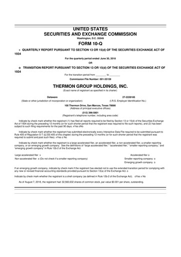 Miniature Thermon Group 10-Q Rapport trimestriel 2019 