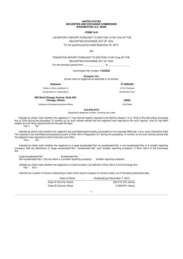 Vorschaubild Groupon 10-Q Quartalsbericht 2012 