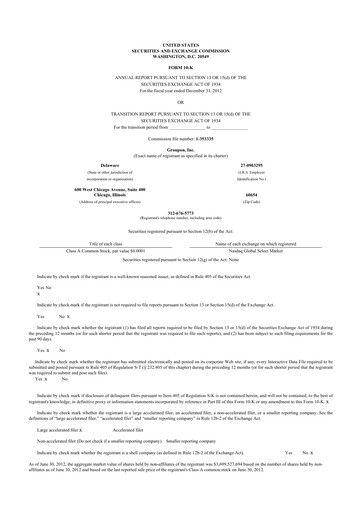 Thumbnail Groupon 10-K Annual Report 2012