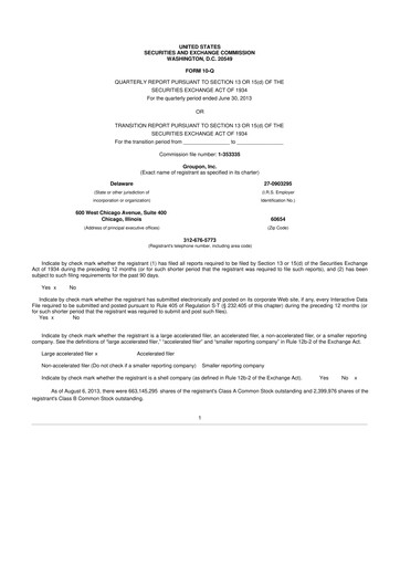 Vorschaubild Groupon 10-Q Quartalsbericht 2013 