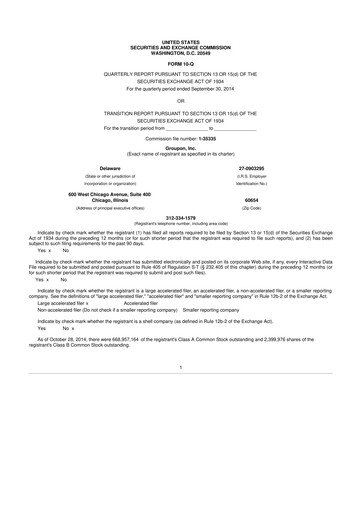 Vorschaubild Groupon 10-Q Quartalsbericht 2014 