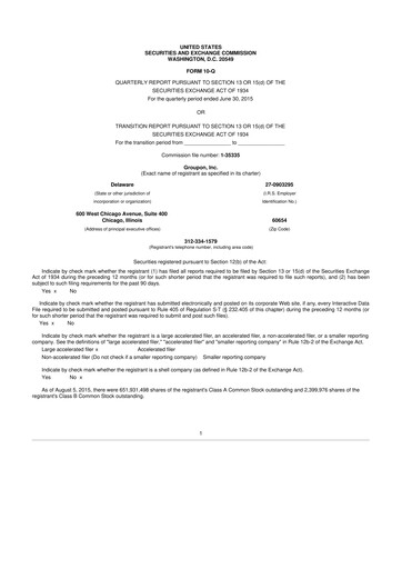 Vorschaubild Groupon 10-Q Quartalsbericht 2015 