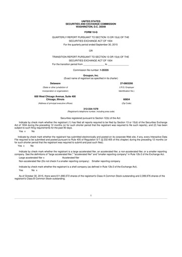 Vorschaubild Groupon 10-Q Quartalsbericht 2015 