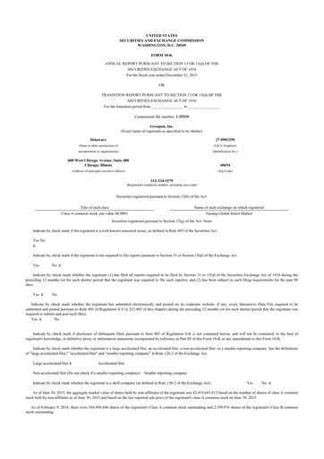 Thumbnail Groupon 10-K Annual Report 2015