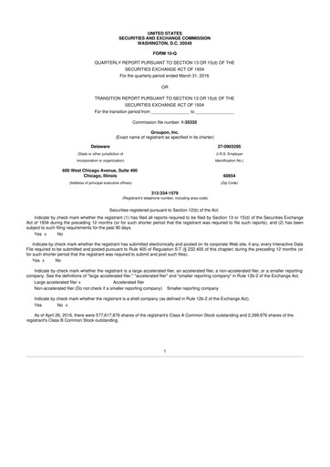 Vorschaubild Groupon 10-Q Quartalsbericht 2016 