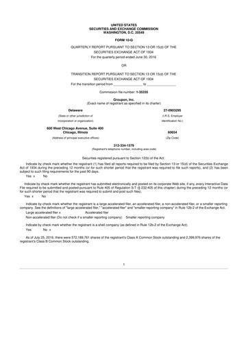 Vorschaubild Groupon 10-Q Quartalsbericht 2016 